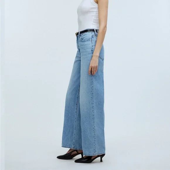 Madewell Superwide-Leg Jeans in Ahern Wash Airy Denim Edition size 26 NO611 - Picture 2 of 11